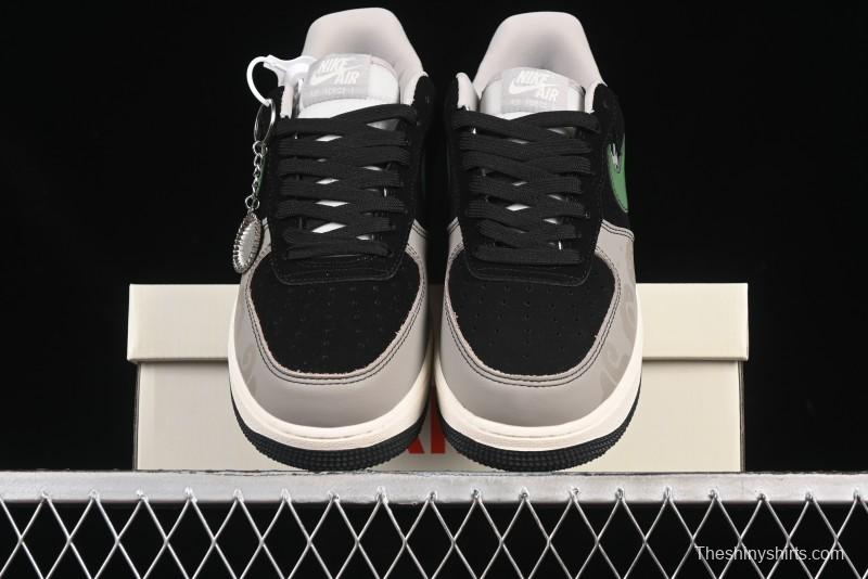 Nike Air Force 1'07 Low Chrome Hearts Collaboration Black Green Swoosh Casual Sneakers - KK1988-074