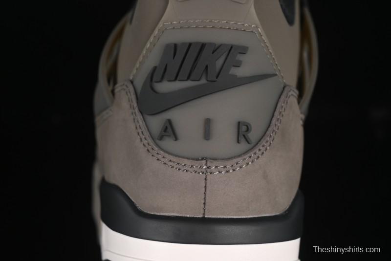 Nike Air Jordan 4 Retro Sneakers in Cave Stone Brown Suede with Black Mesh - FV5029-200
