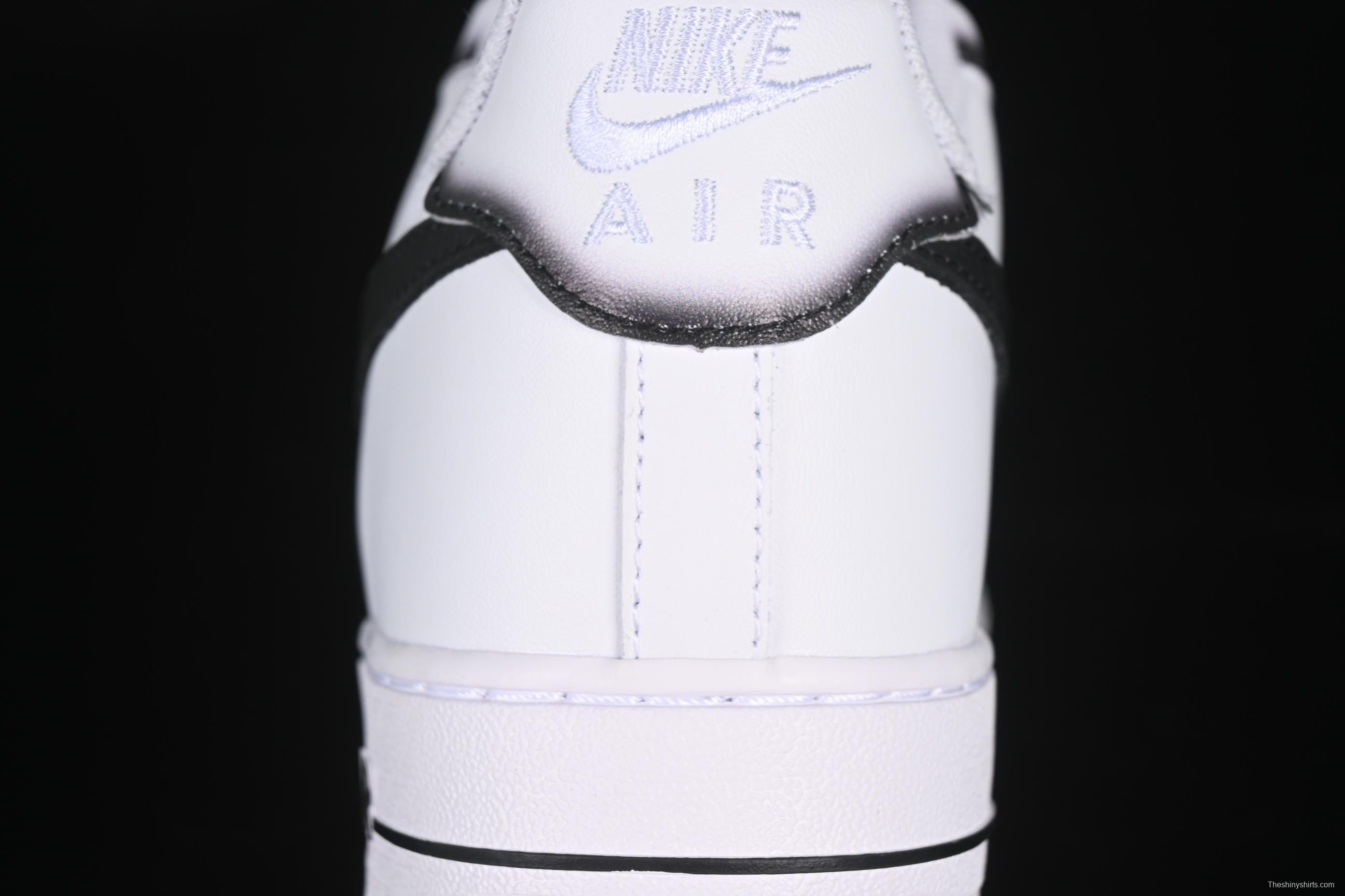 Nike Air Force 1'07 Low Casual Sneakers with Black Border, Green Swoosh & Gold Embroidery - ZH0316-075