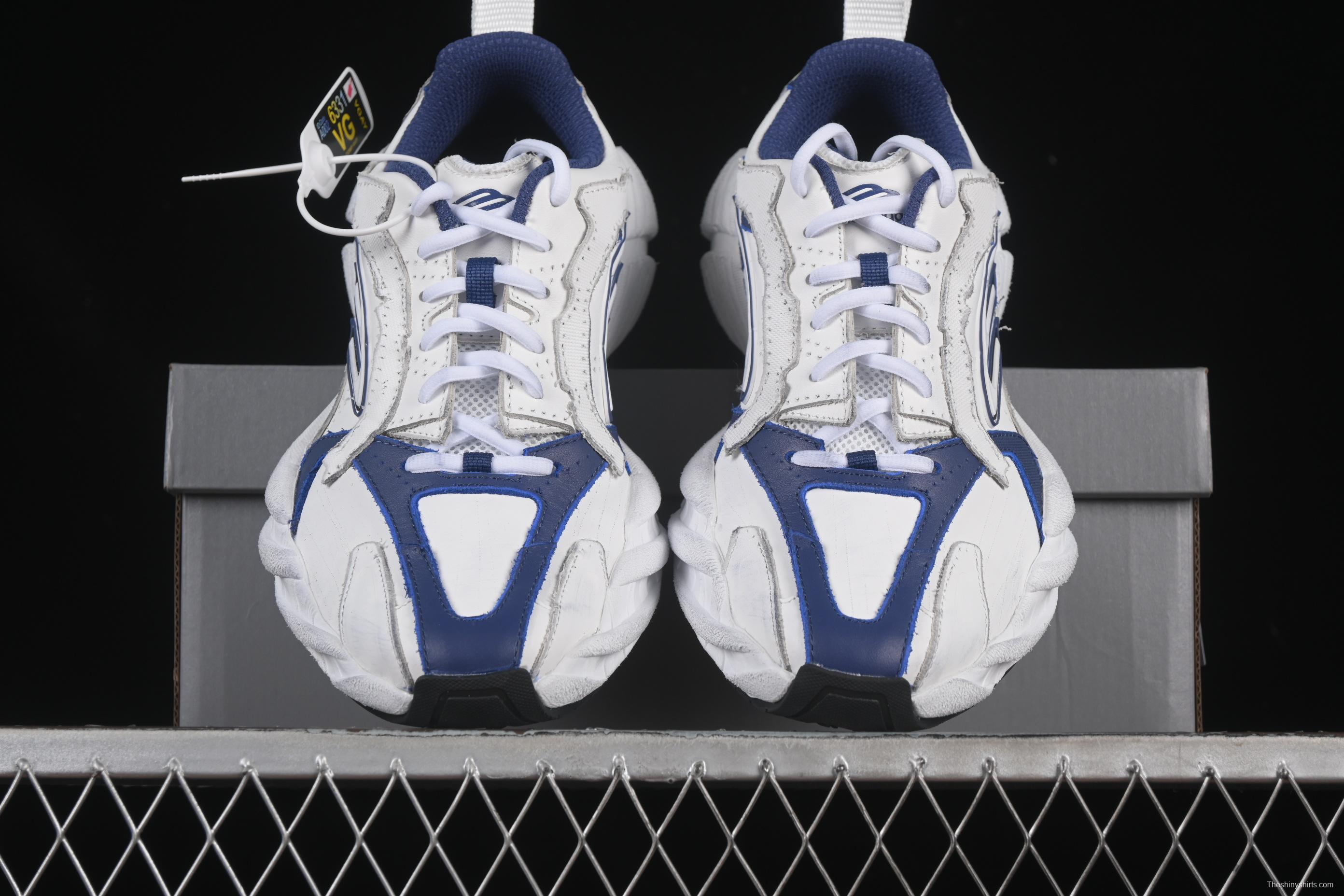 Balenciaga Monday Leather Round Toe Lace-Up Low Top Lifestyle Sneakers - WDWTS4090