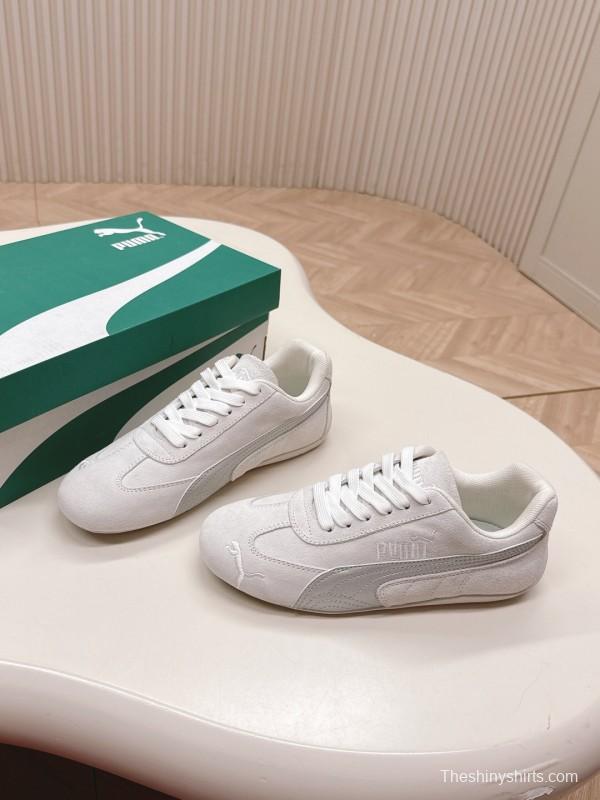 2025 Women PUMA White Suede Sneakers LY00280