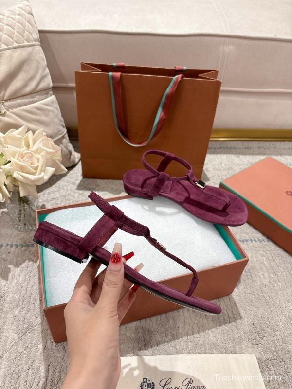2025 Women LP Purple Suede Sandals