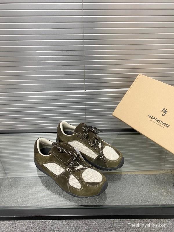 2025 Unisex Puma Brown White Silk Oxford Leather Sneakers KFY00280