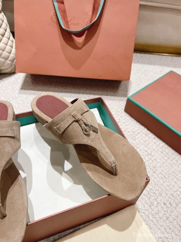 2025 LP Beige Suede Slippers LY00250