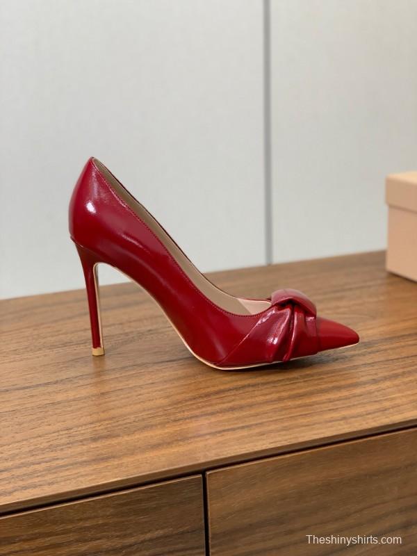 2025 Women Gianvito Rossi Red Calf Leather Pumps KFY00300