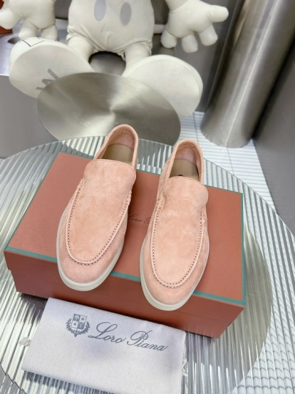 2024 Women Le Parmentier Pink Suede Loafers