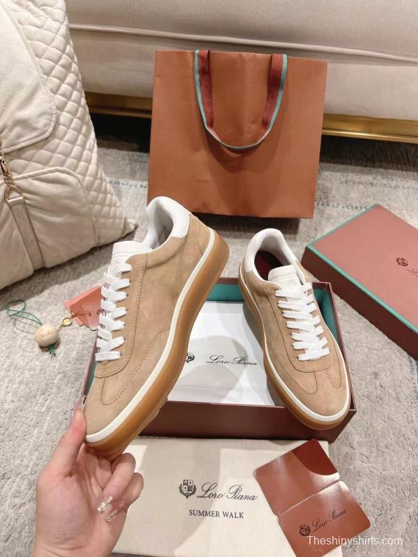 2025 Unisex Le Parmentier Beige White Soft Leather Sneakers Top Version LY00320(F)/LY00330(M)
