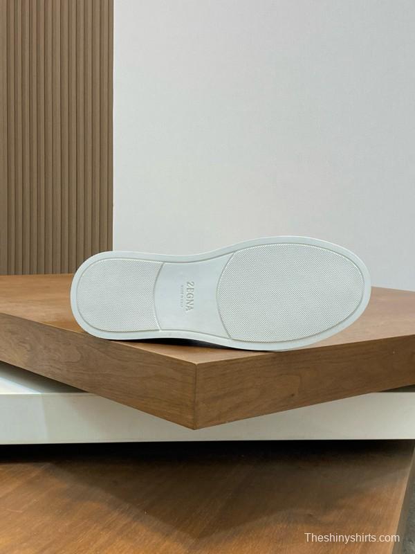 2024 Men Ermenegildo Zegna Blue Calfskin Pelletessuta Sneakers MJ00280