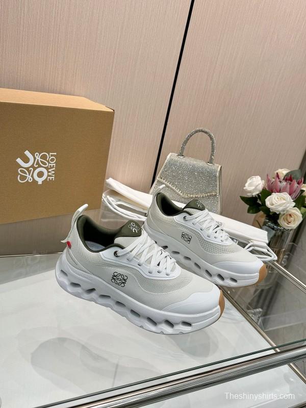 2025 Unisex Loewe White Mesh Sneakers Collaboration KFY00300