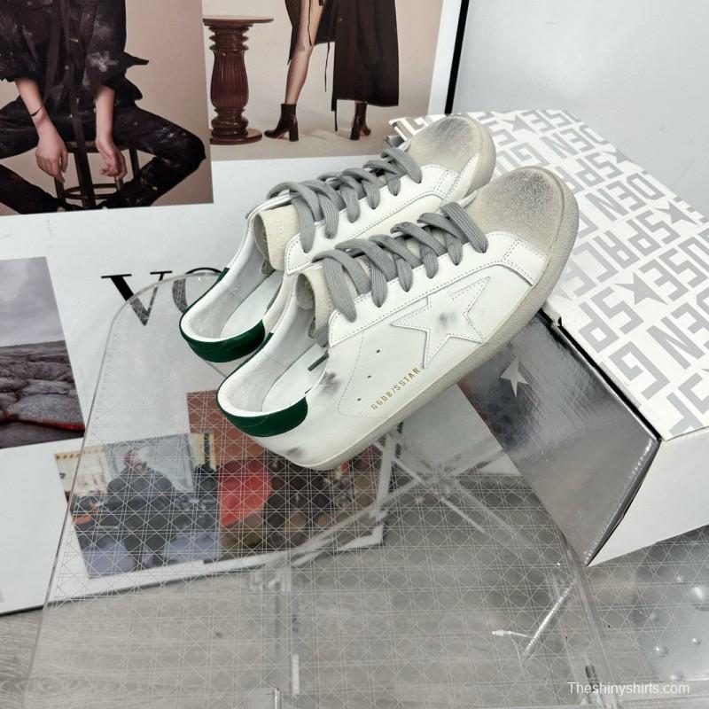 2025 Women GGDB White Green Leather Sneakers