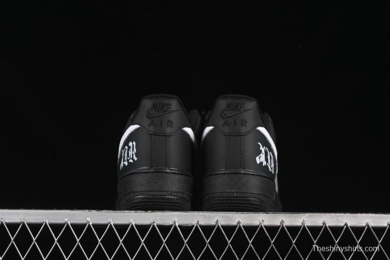 Nike Air Force 1 '07 Low Black Silver Court Low-Top Casual Sneakers - ZH0316-085