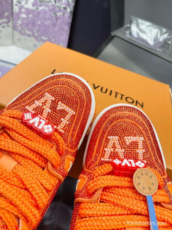 2025 Unisex Louis Vuitton Orange Crystal Plimsolls Bing Bing AS00420