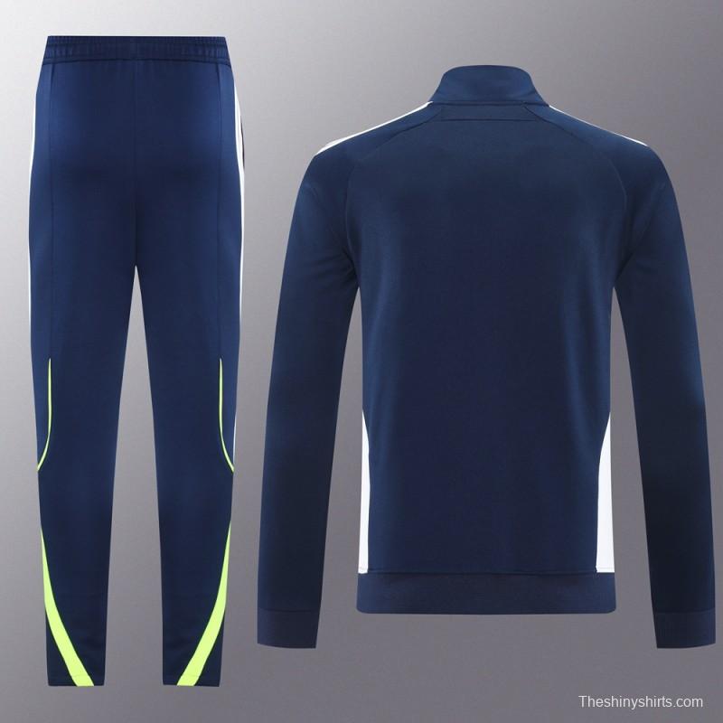 25/26 Real Madrid Navy/White Full Zipper Jacket +Long Pants