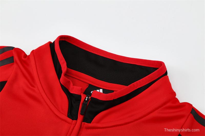 Retro 04/05 AC Milan Red Half Zipper Jacket+Long Pants