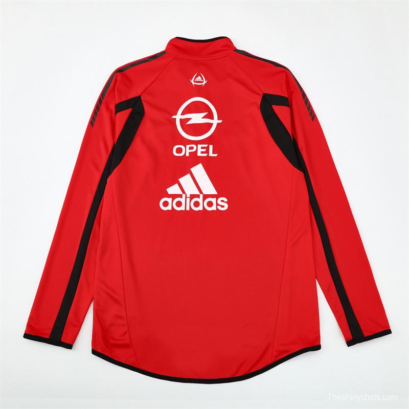 Retro 05/06 AC Milan Red Half Zipper Jacket+Long Pants