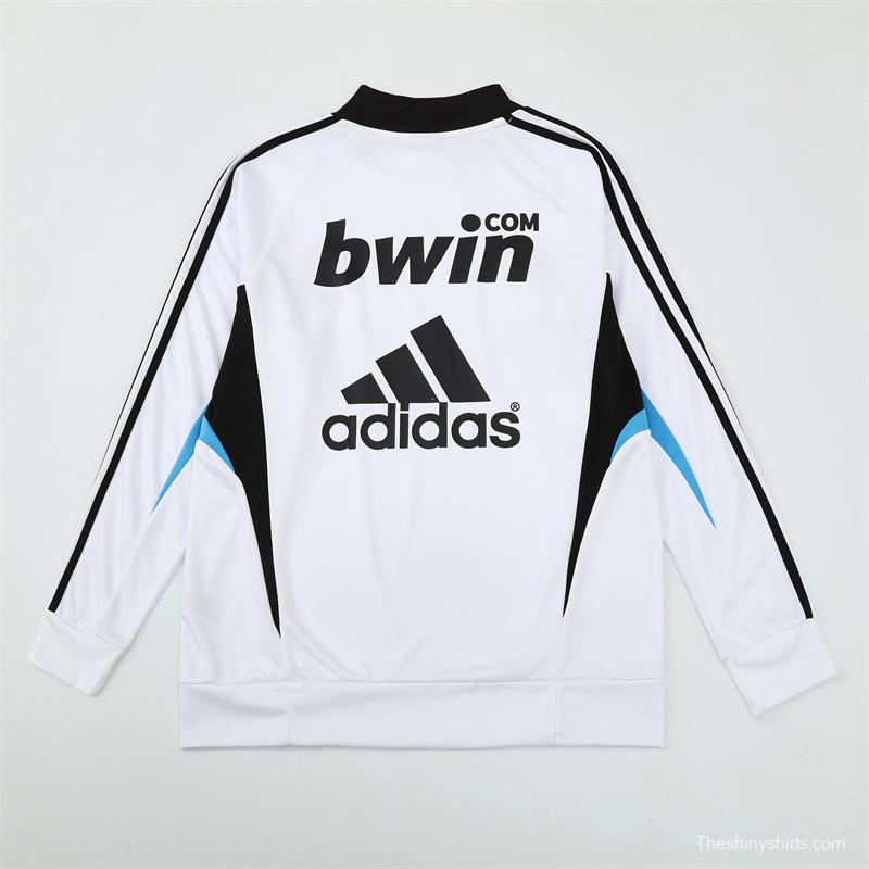 Retro 08/09 Real Madrid White Half Zipper Jacket+Long Pants
