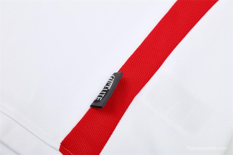 Retro 03/04 AC Milan White Half Zipper Jacket+Long Pants