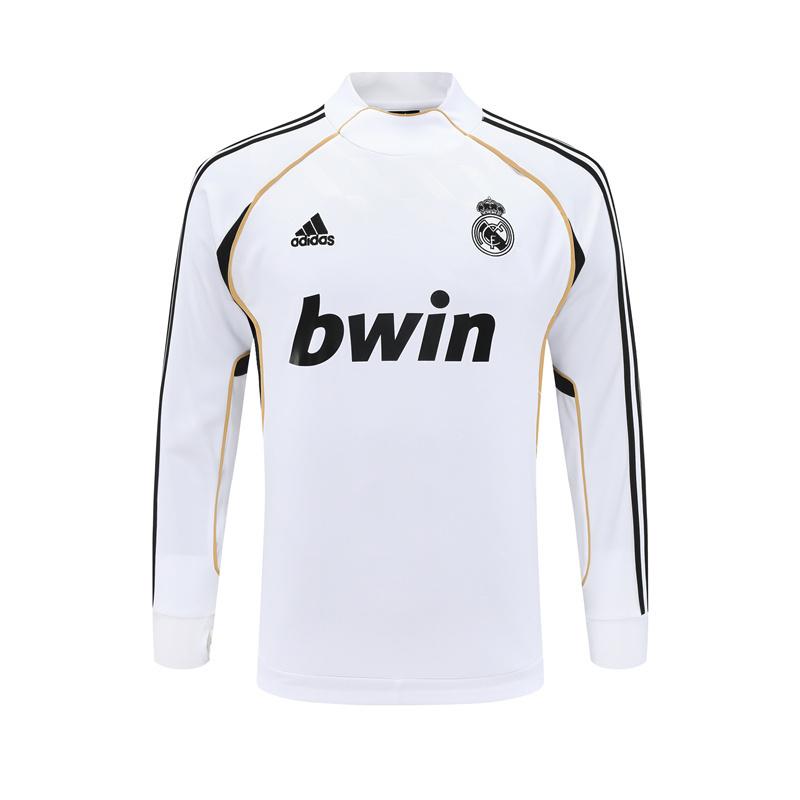 Retro 11/12 Real Madrid White Half Zipper Jacket+Long Pants