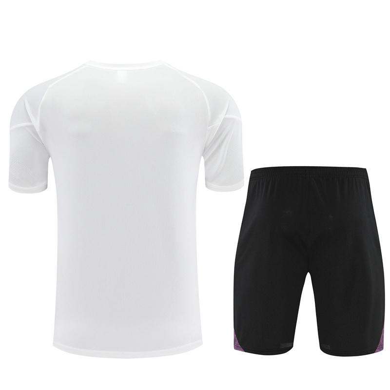 25/26 Manchester United White Purple Short Sleeve+Soccer Shorts