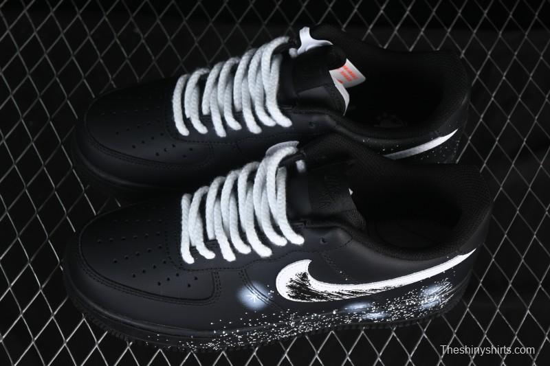 Nike Air Force 1'07 Low Two-Dimensional Theme Black Space Casual Sneakers - ZH0316-101