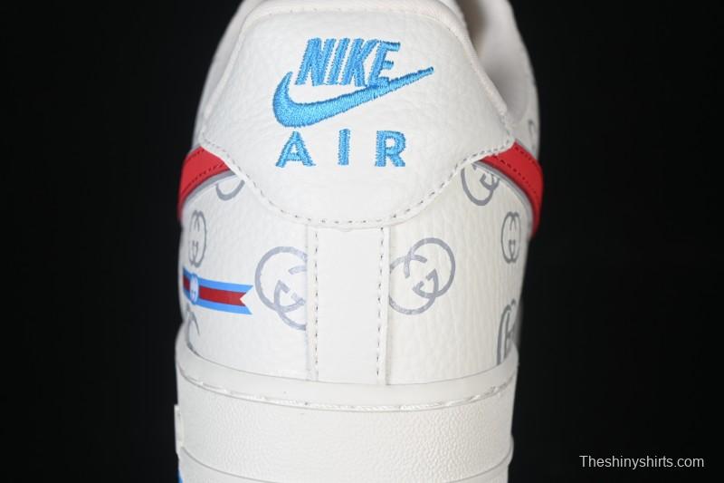 Nike Air Force 1'07 Low Gucci Collaboration White Red Blue Low-Top Casual Sneakers - SC0601-572