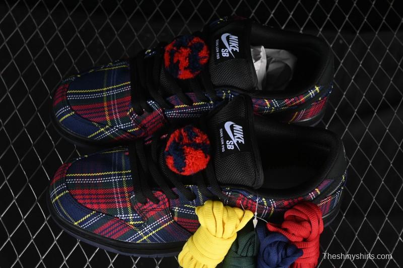 Nike SB Dunk Low Nardwuar Collaboration Scottish Plaid Low-Top Casual Skate Shoes - II1493-600