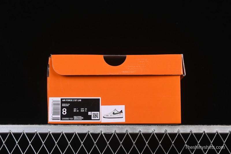 Nike Air Force 1 '07 Low LV Collaboration Black Swoosh Woven Label Casual Sneakers - CX5050-Y23