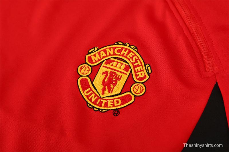 Retro 02/03 Manchester United Red Half Zipper Jacket