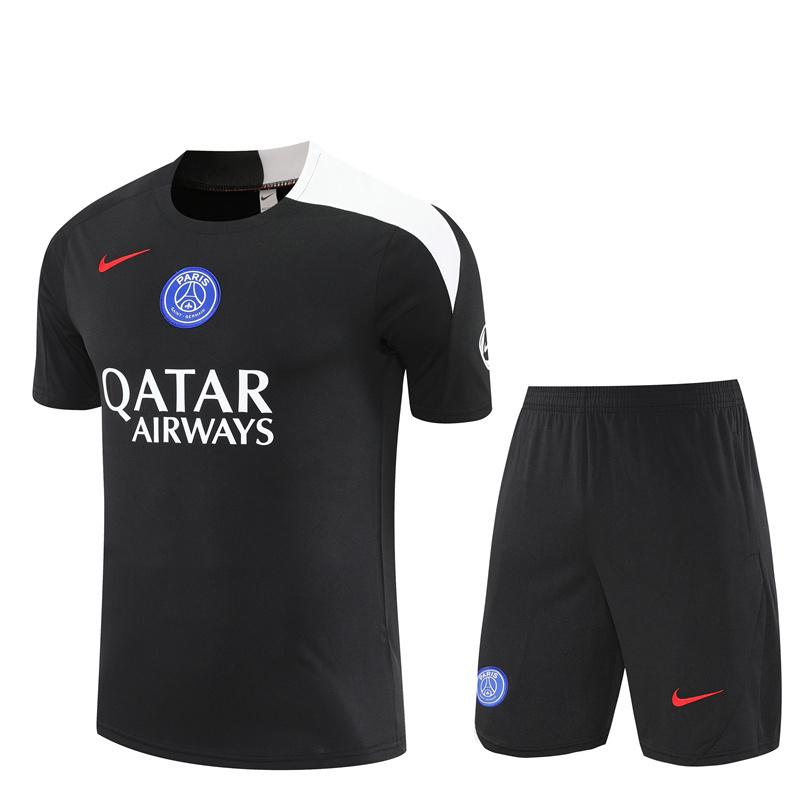 25/26 PSG Black T90 with XS Short Sleeve+Soccer Shorts