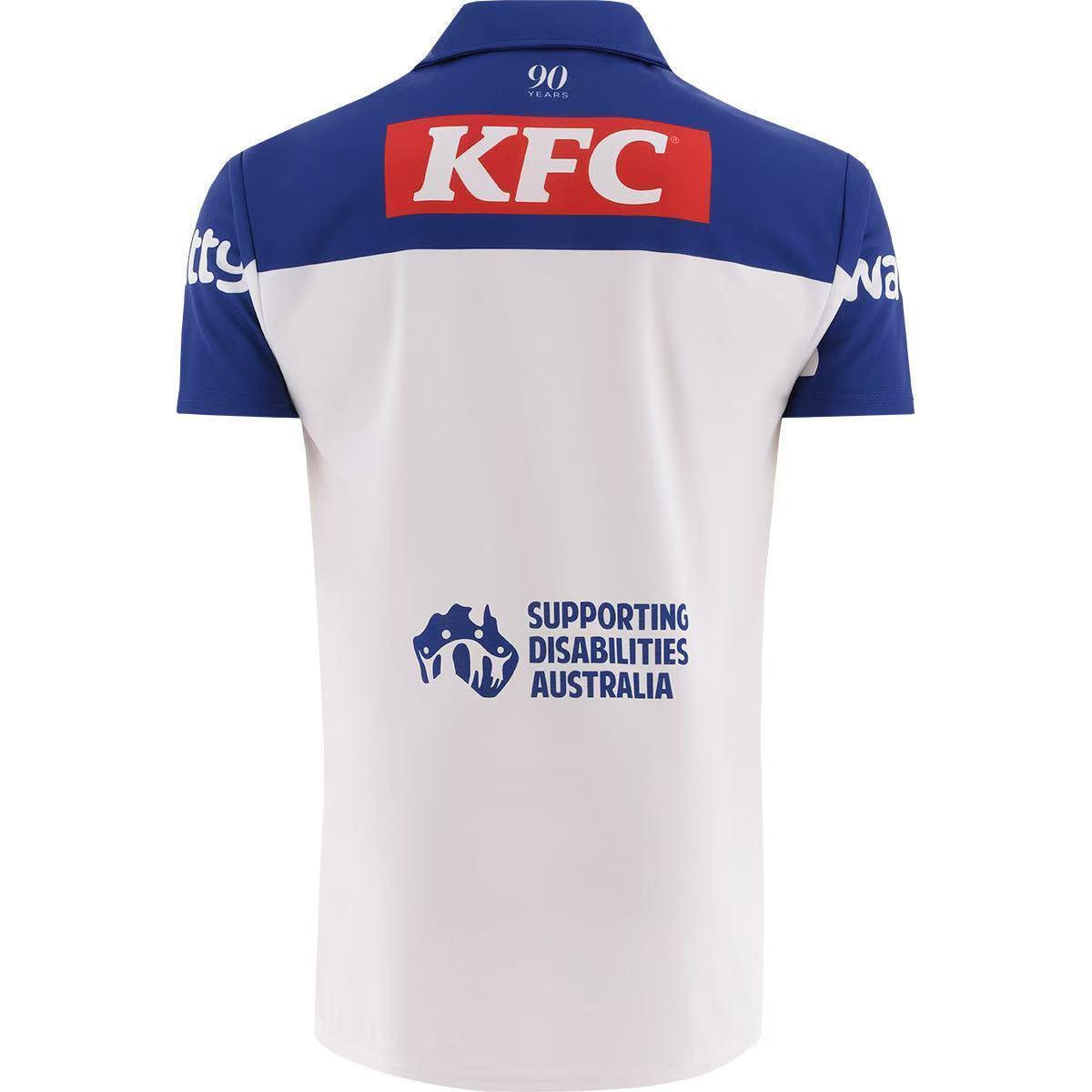 25/26 Canterbury-Bankstown Bulldogs White with Blue V-Pattern Jersey
