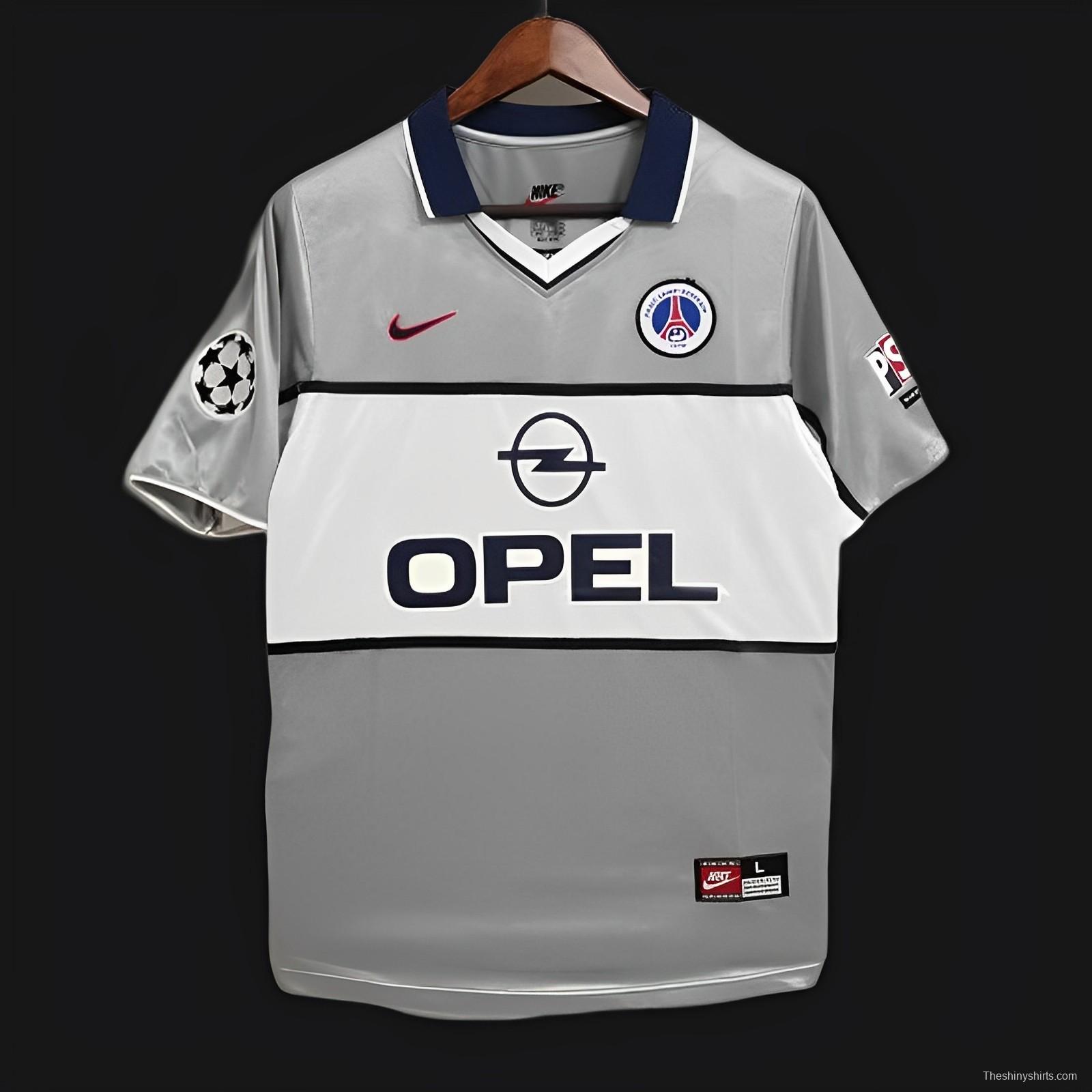 Retro 99/00 PSG Away Grey Jersey Worn By Ronaldinho