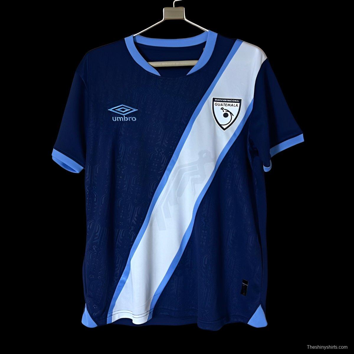 2025 Guatemala Navy Blue with White Diagonal Stripe Jersey