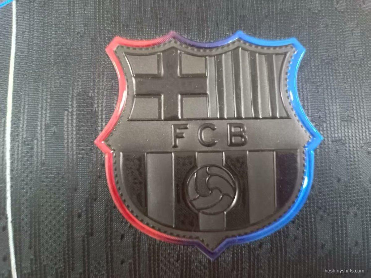 Player Version 25/26 FC Barcelona Black with White Line Pattern Jersey