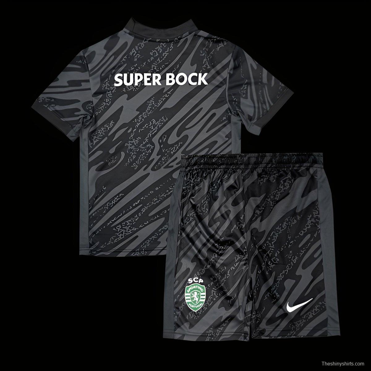25/26 Kids Sporting Lisbon Goalkeeper Black Jersey