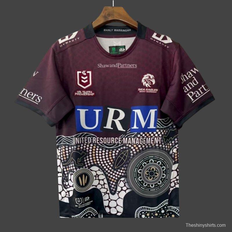 25/26 Manly Warringah Sea Eagles Maroon with Indigenous Art Jersey