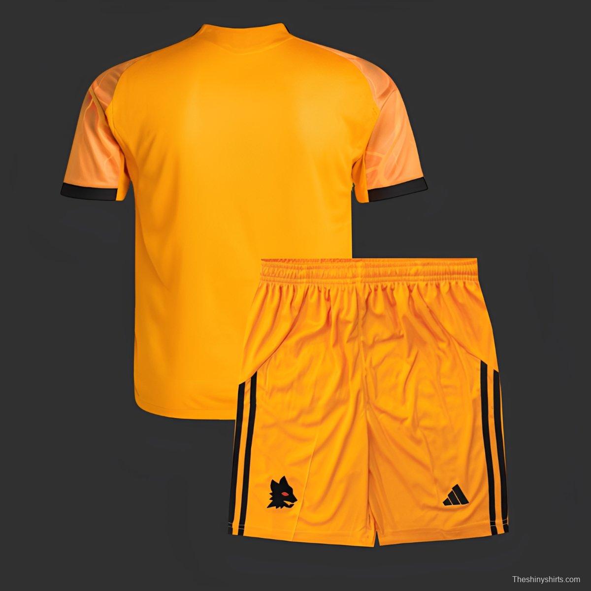 25/26 Kids AS Roma Away Yellow Jersey